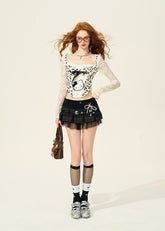 Lace Leopard Kitten Tee